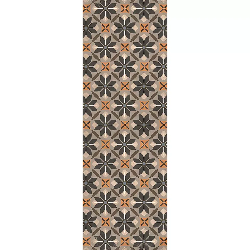 Matterly Skid Resistant Floral Mosaic Floor Mat
