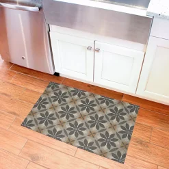 Matterly Skid Resistant Floral Mosaic Floor Mat