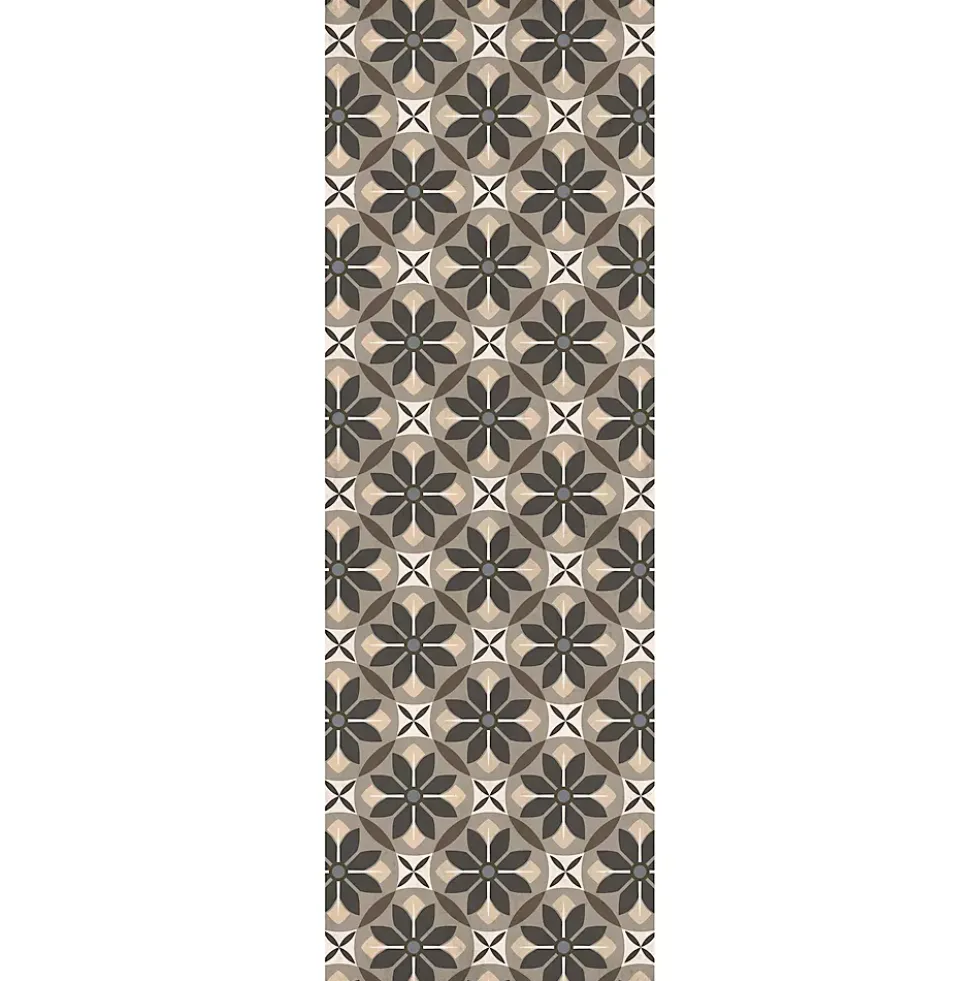 Matterly Skid Resistant Floral Mosaic Floor Mat