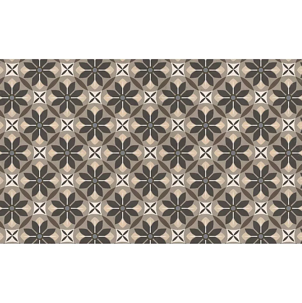 Matterly Skid Resistant Floral Mosaic Floor Mat