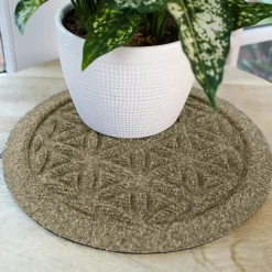Matterly Waterblock 12" Round Flower of Life Plant Trivet - Set of 4