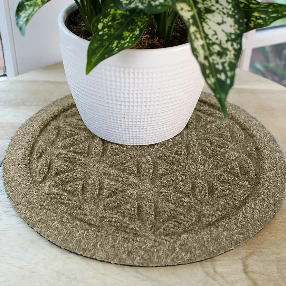 Matterly Waterblock 12" Round Flower of Life Plant Trivet - Set of 4