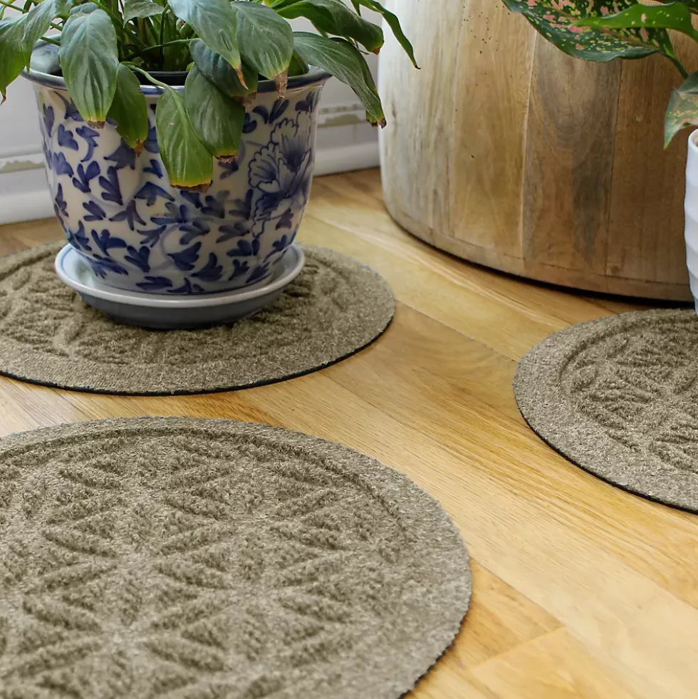 Matterly Waterblock 12" Round Flower of Life Plant Trivet - Set of 4
