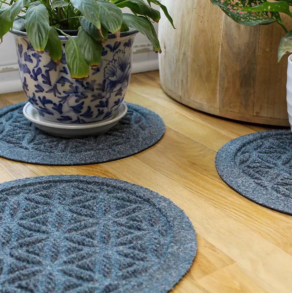Matterly Waterblock 12" Round Flower of Life Plant Trivet - Set of 4