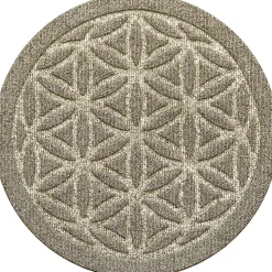 Matterly Waterhog® 17" Round Flower of Life Plant Trivet - Set of 2