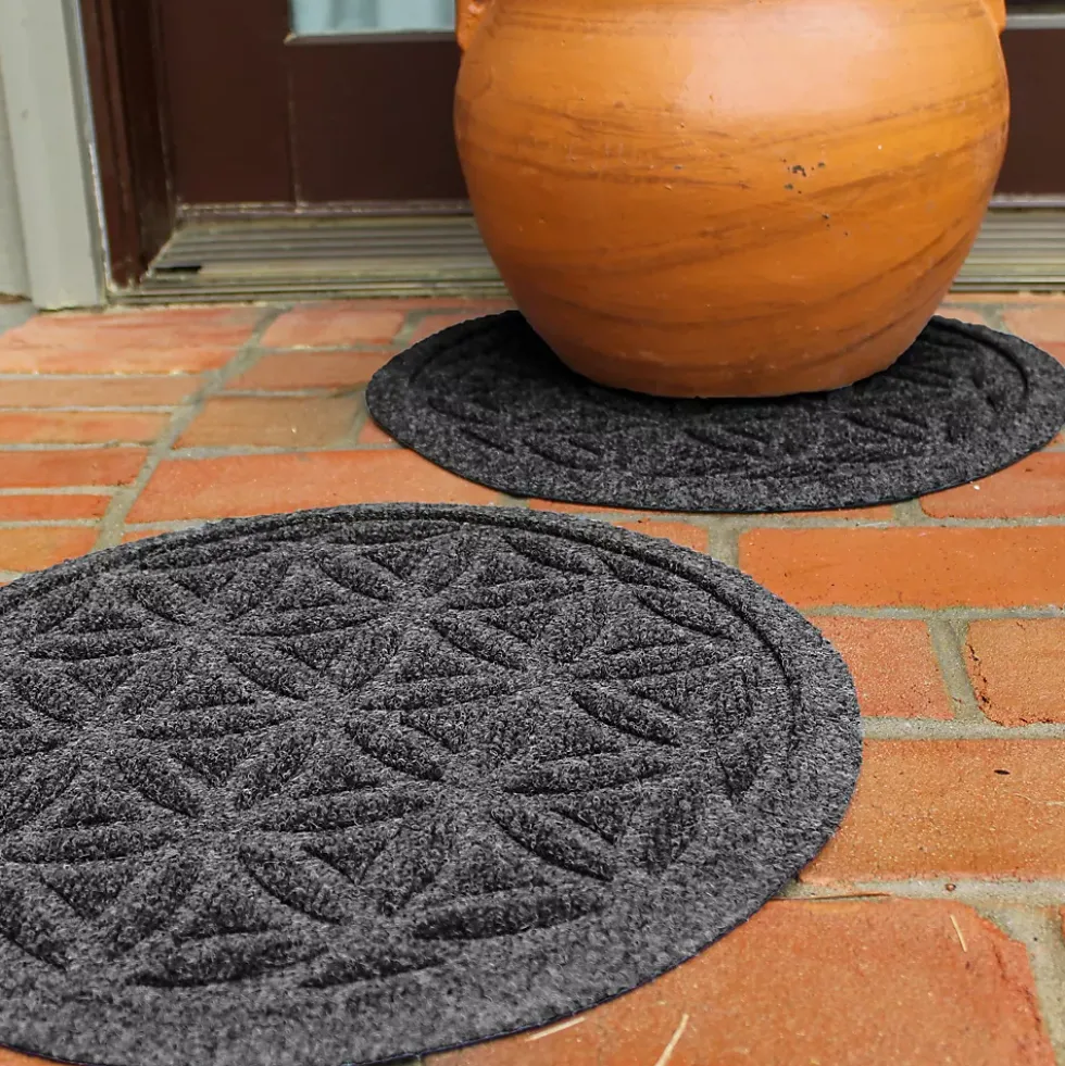 Matterly Waterhog® 17" Round Flower of Life Plant Trivet - Set of 2