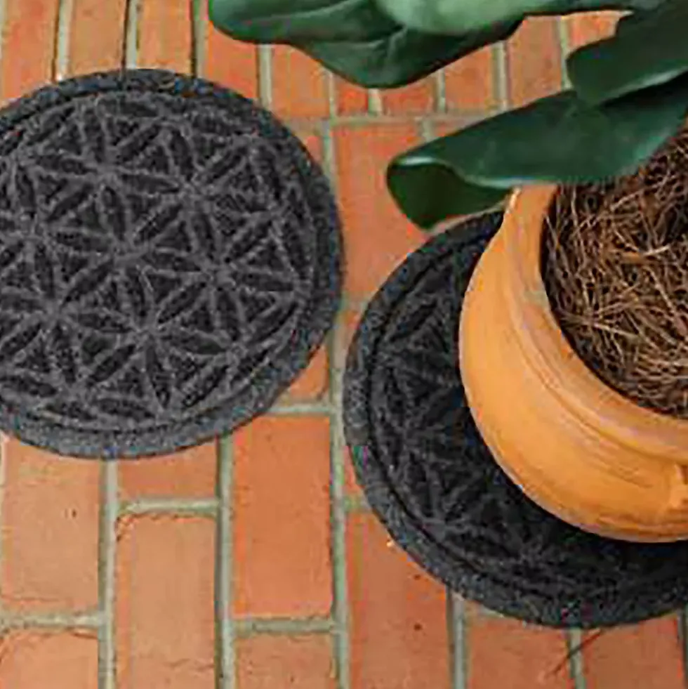Matterly Waterhog® 17" Round Flower of Life Plant Trivet - Set of 2