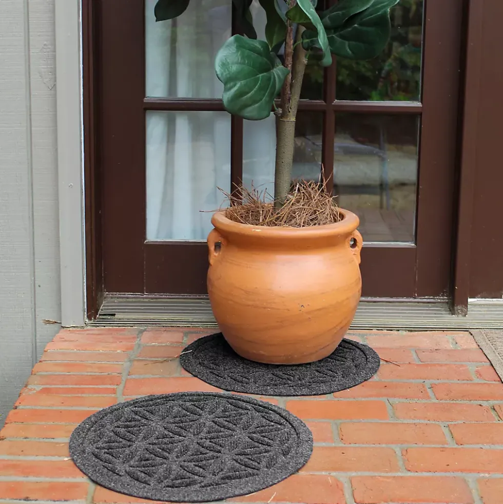 Matterly Waterhog® 17" Round Flower of Life Plant Trivet - Set of 2