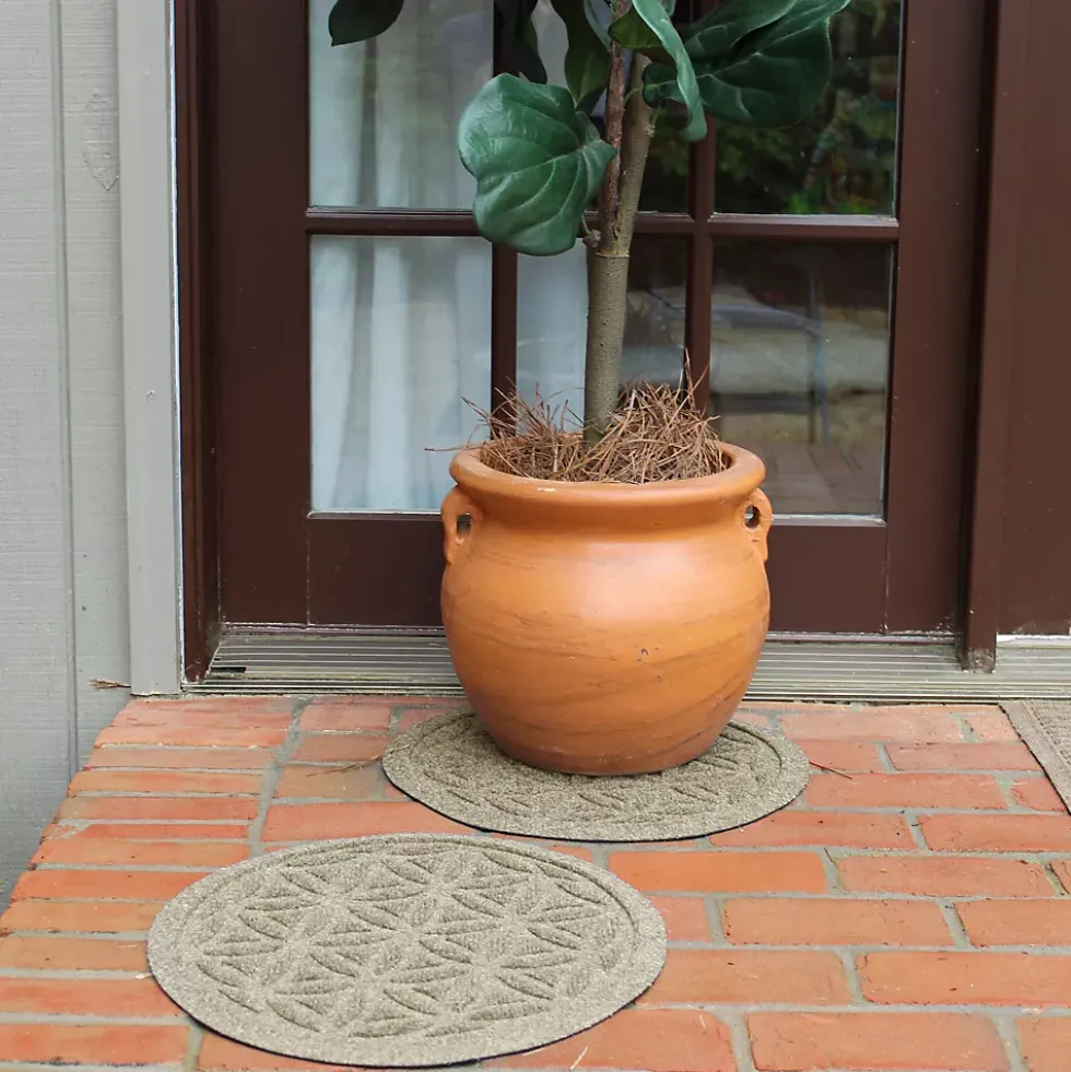 Matterly Waterhog® 17" Round Flower of Life Plant Trivet - Set of 2