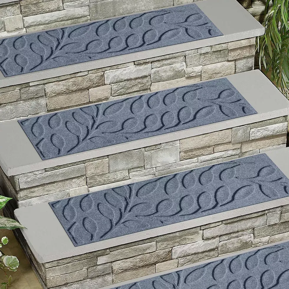 Matterly 8.5" x 30" Brittany Leaf Waterhog® Stair Treads - Set of 4