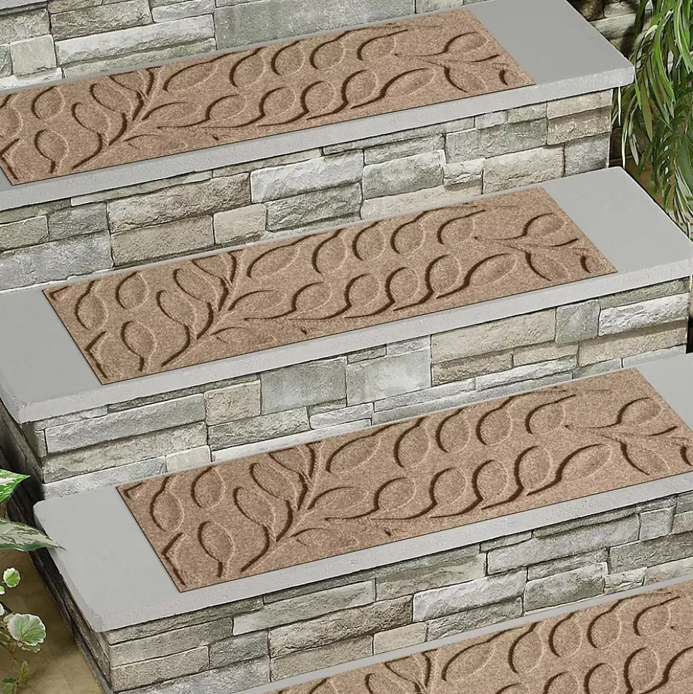 Matterly 8.5" x 30" Brittany Leaf Waterhog® Stair Treads - Set of 4