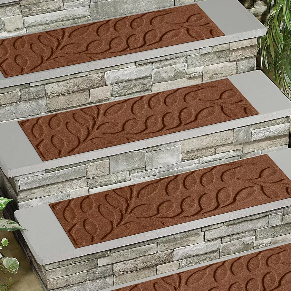 Matterly 8.5" x 30" Brittany Leaf Waterhog® Stair Treads - Set of 4