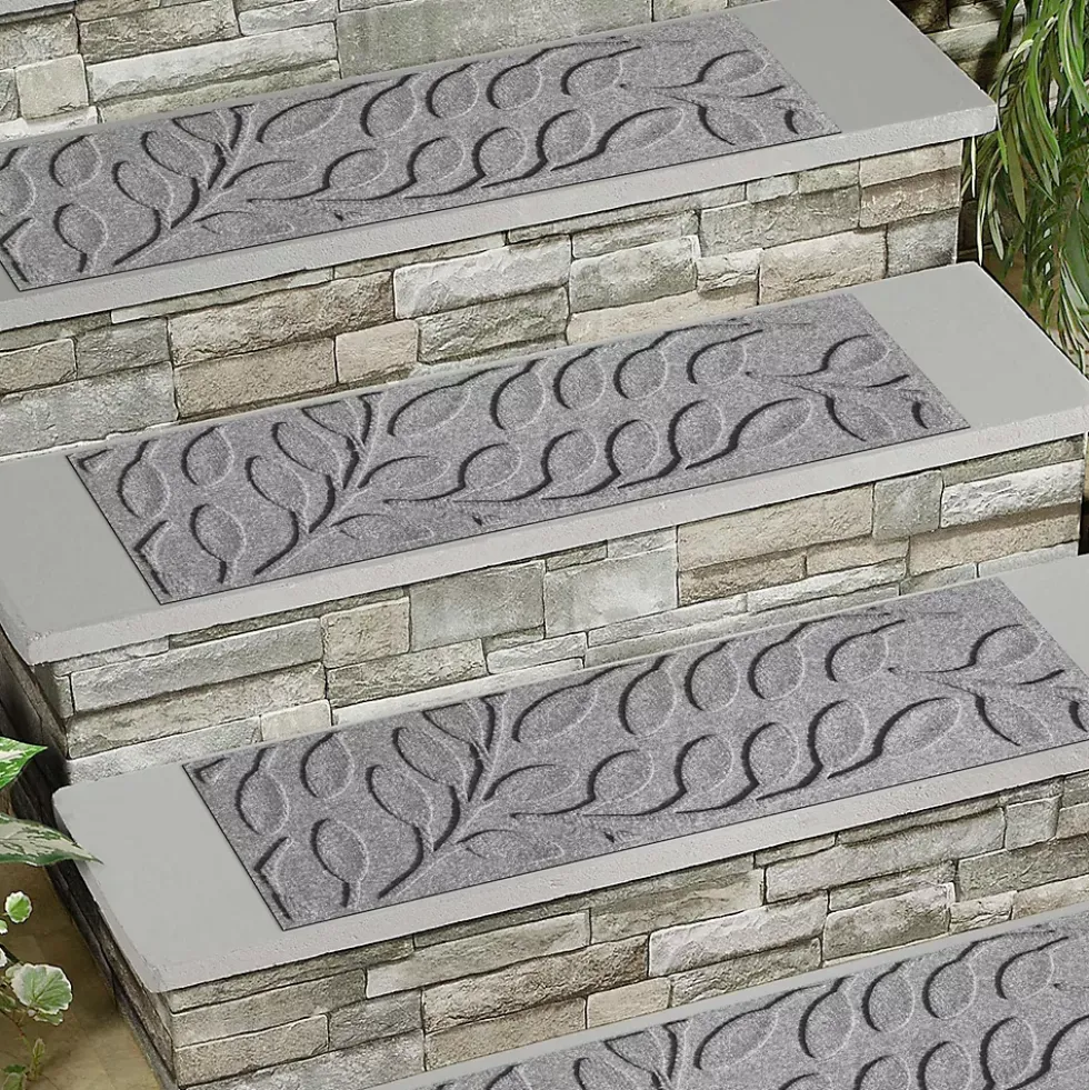 Matterly 8.5" x 30" Brittany Leaf Waterhog® Stair Treads - Set of 4
