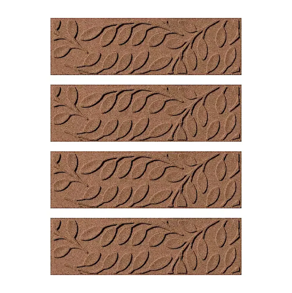 Matterly 8.5" x 30" Brittany Leaf Waterhog® Stair Treads - Set of 4
