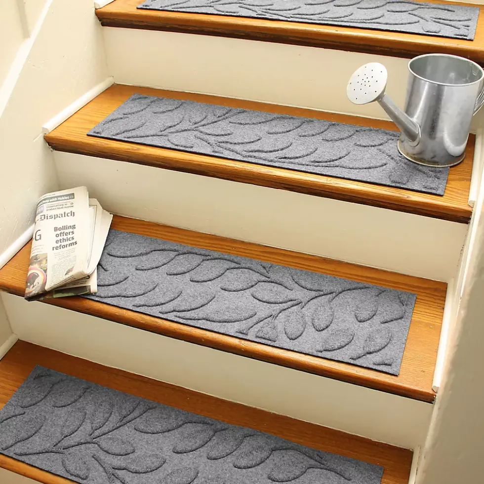 Matterly 8.5" x 30" Brittany Leaf Waterhog® Stair Treads - Set of 4