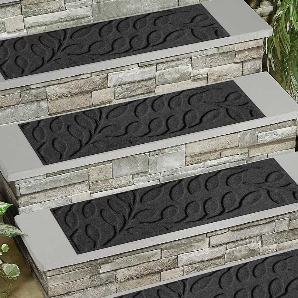 Matterly 8.5" x 30" Brittany Leaf Waterhog® Stair Treads - Set of 4