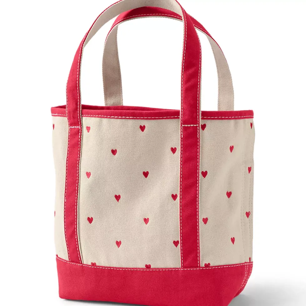 Medium Embroidered 5 Pocket Open Top Canvas Tote Bag