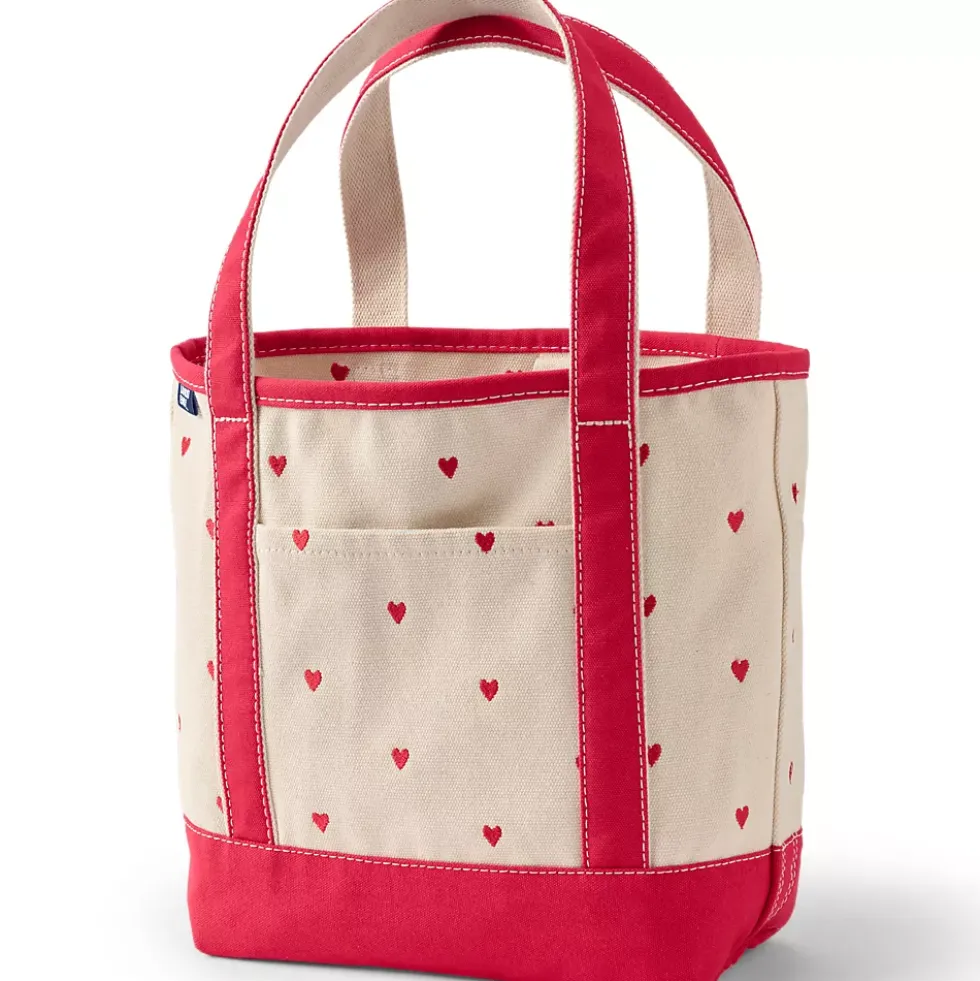 Medium Embroidered 5 Pocket Open Top Canvas Tote Bag