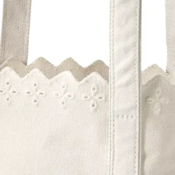 Medium Eyelet Canvas Open Top Tote