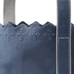Medium Eyelet Canvas Open Top Tote