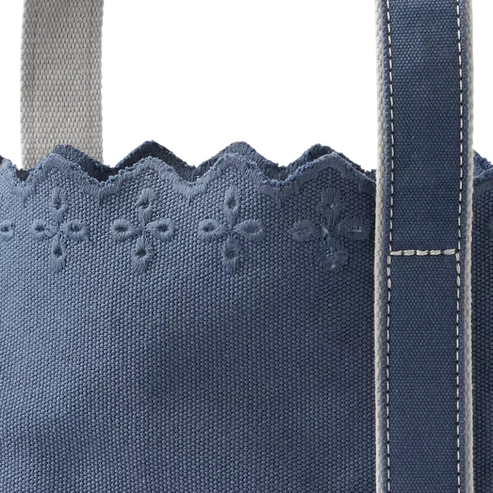 Medium Eyelet Canvas Open Top Tote