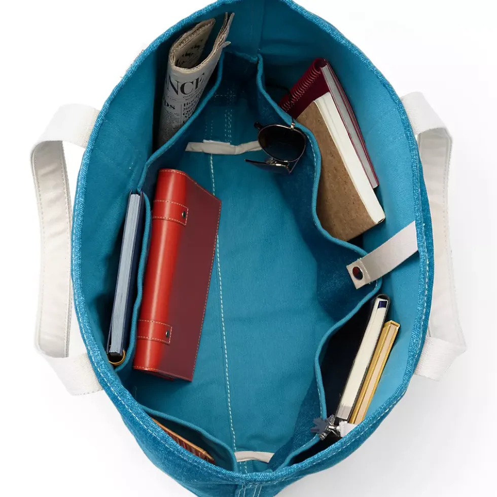 Medium 5 Pocket Open Top Canvas Tote Bag
