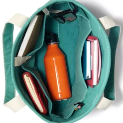Medium 5 Pocket Open Top Canvas Tote Bag