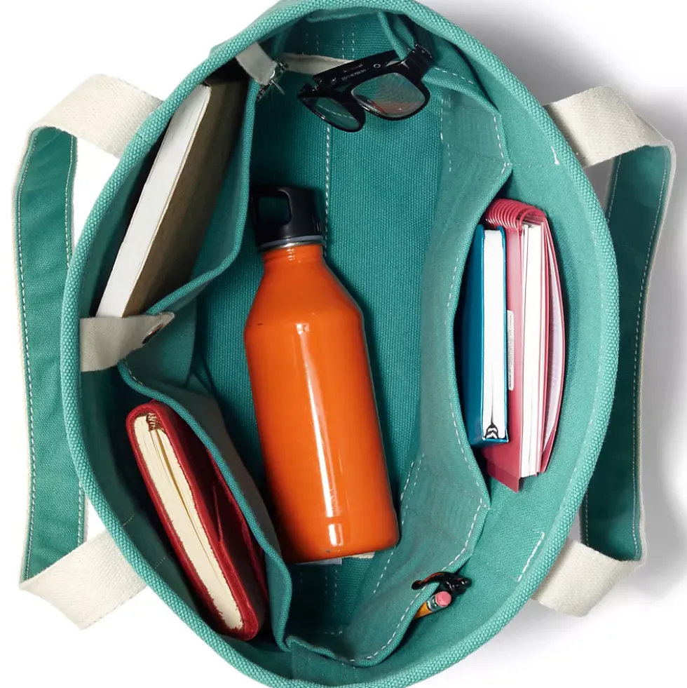 Medium 5 Pocket Open Top Canvas Tote Bag
