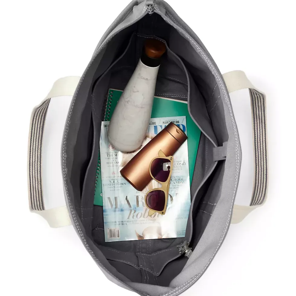 Medium 5 Pocket Open Top Canvas Tote Bag