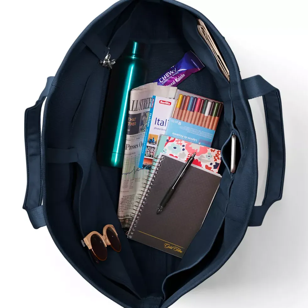 Medium 5 Pocket Open Top Canvas Tote Bag
