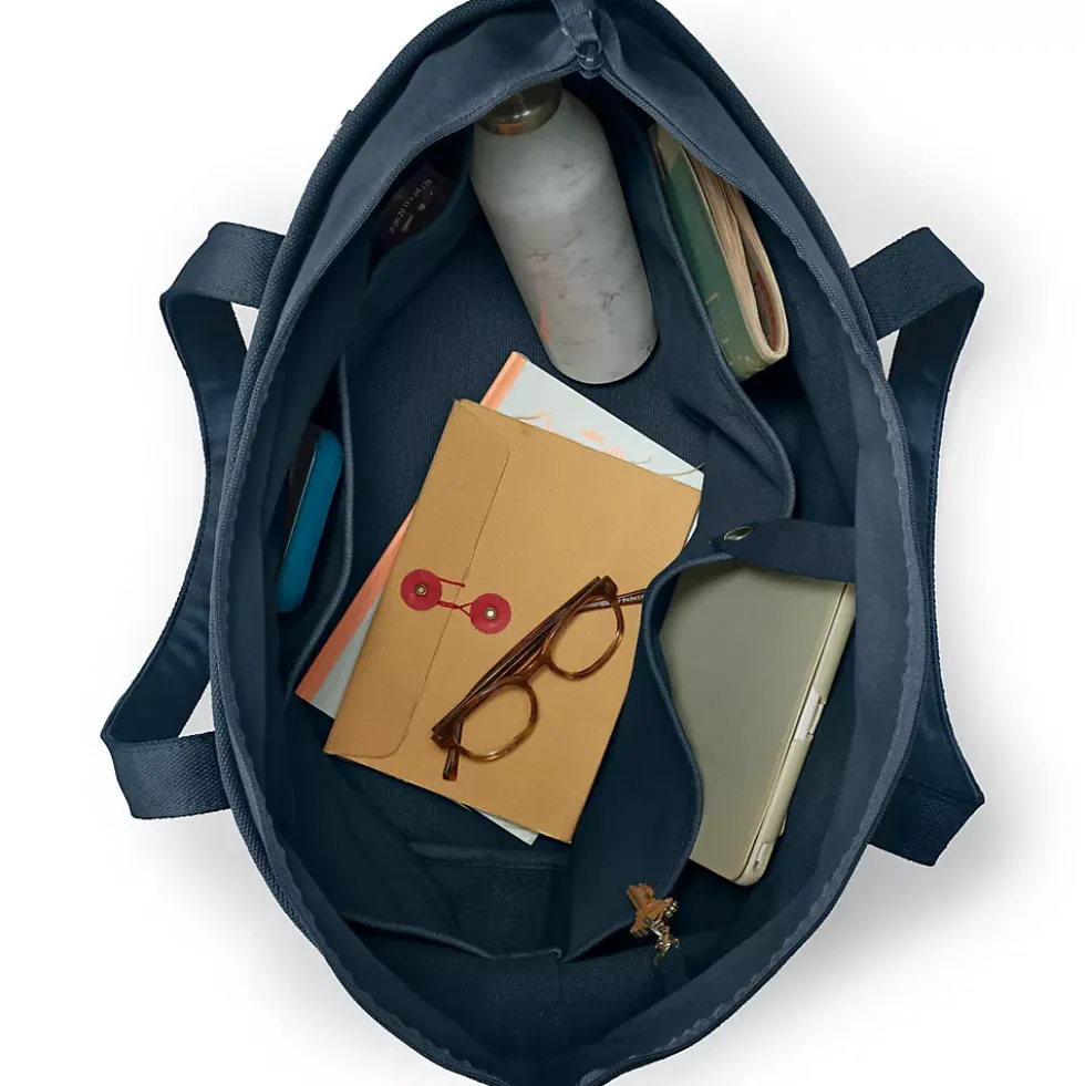 Medium 5 Pocket Open Top Canvas Tote Bag