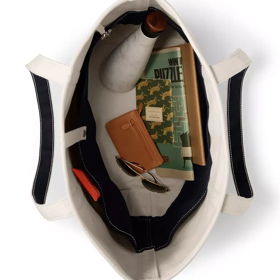 Medium 5 Pocket Open Top Canvas Tote Bag