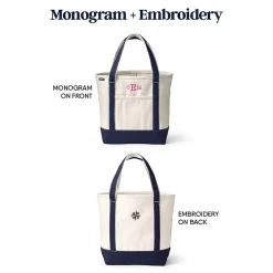 Medium 5 Pocket Open Top Canvas Tote Bag