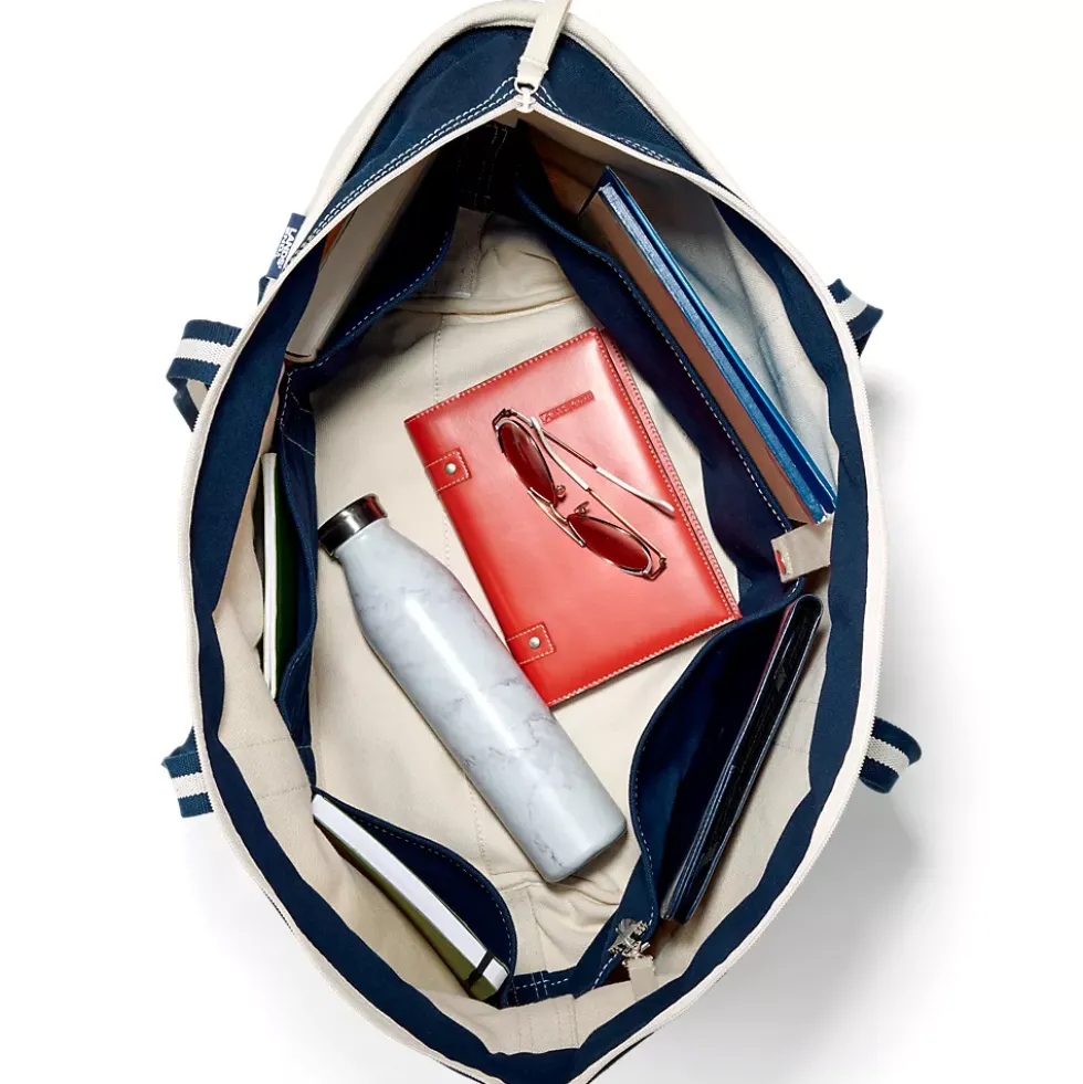 Medium 5 Pocket Open Top Canvas Tote Bag