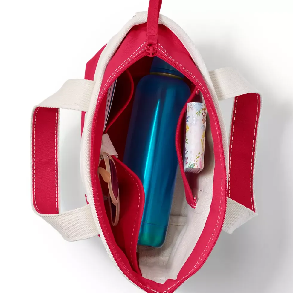 Medium 5 Pocket Open Top Canvas Tote Bag