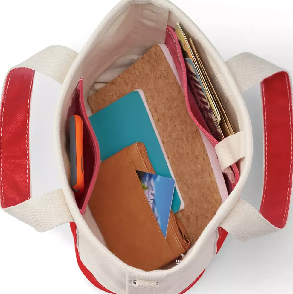 Medium 5 Pocket Open Top Canvas Tote Bag