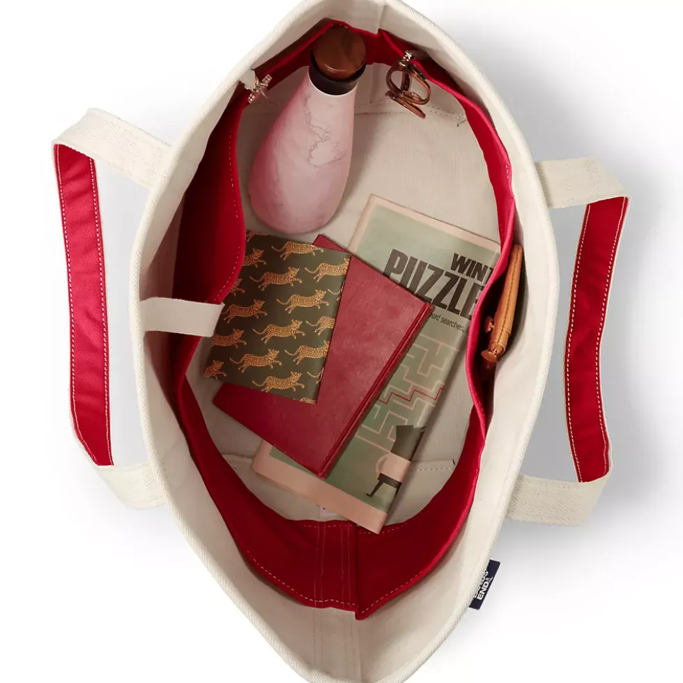 Medium 5 Pocket Open Top Canvas Tote Bag
