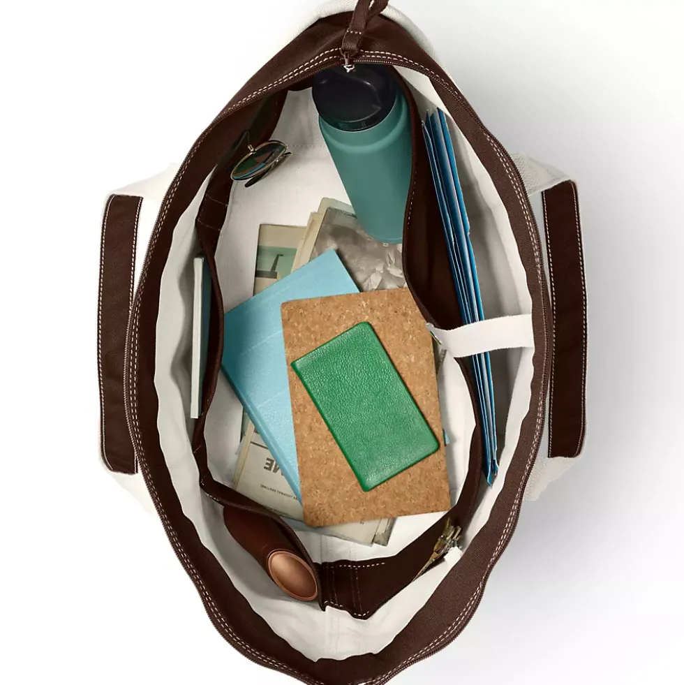 Medium 5 Pocket Open Top Canvas Tote Bag