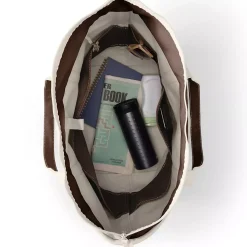 Medium 5 Pocket Open Top Canvas Tote Bag
