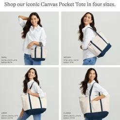 Medium 5 Pocket Open Top Canvas Tote Bag