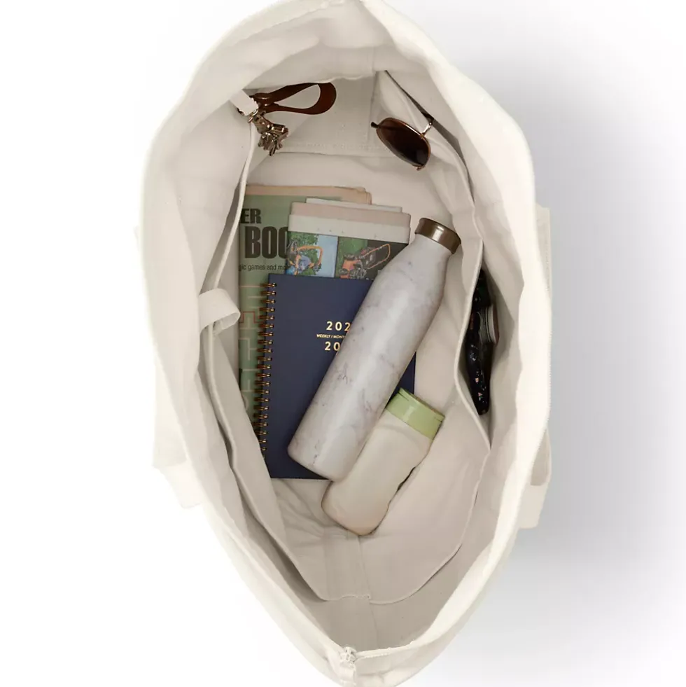 Medium 5 Pocket Open Top Canvas Tote Bag