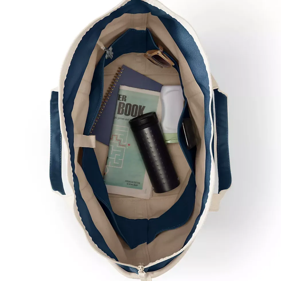Medium 5 Pocket Open Top Canvas Tote Bag