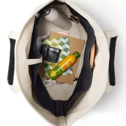 Medium 5 Pocket Open Top Canvas Tote Bag