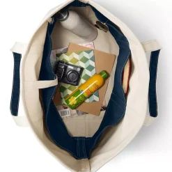 Medium 5 Pocket Open Top Canvas Tote Bag