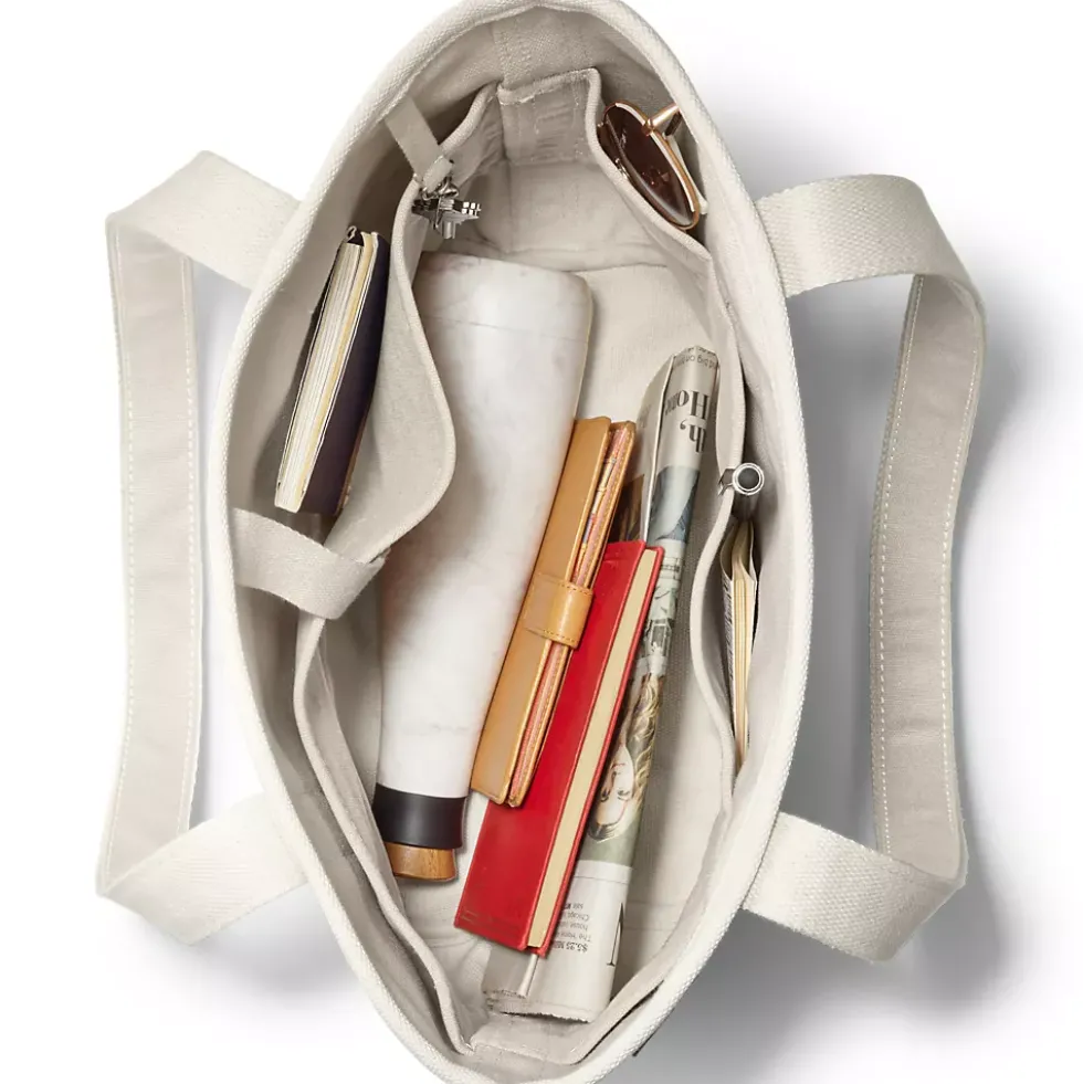 Medium 5 Pocket Open Top Canvas Tote Bag