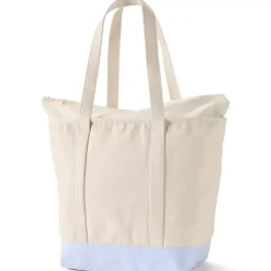 Medium Print 5 Pocket Open Top Canvas Tote Bag