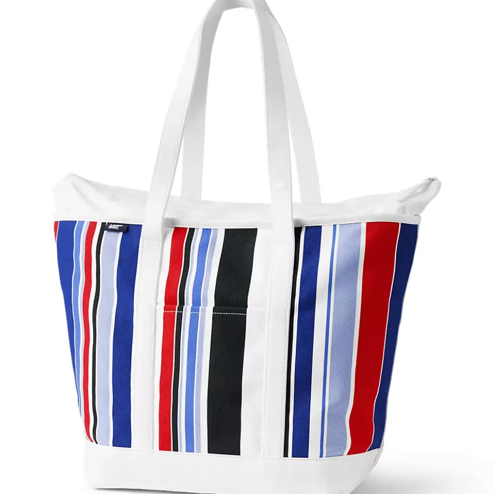 Medium Print 5 Pocket Open Top Canvas Tote Bag