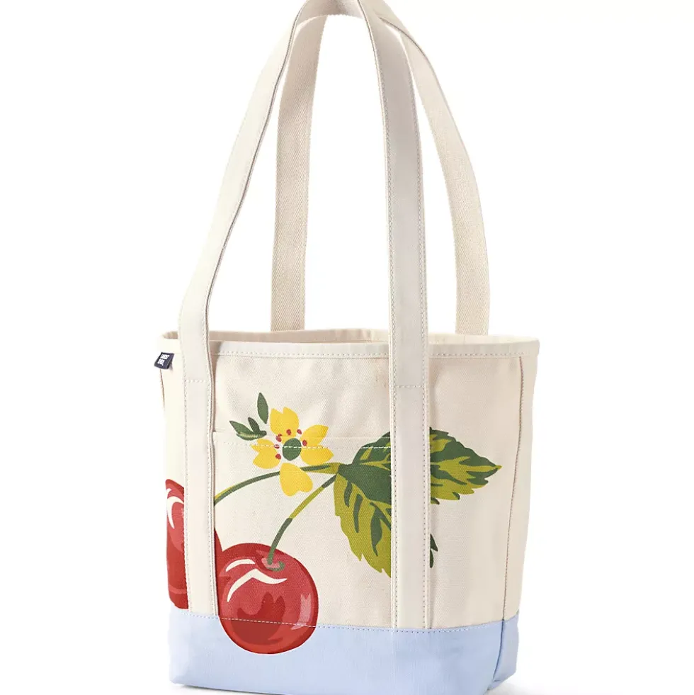 Medium Print 5 Pocket Open Top Canvas Tote Bag