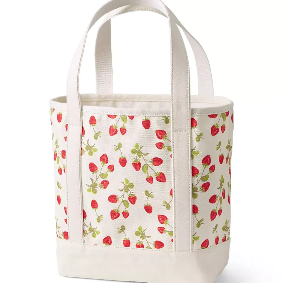 Medium Print 5 Pocket Open Top Canvas Tote Bag
