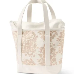 Medium Print 5 Pocket Open Top Canvas Tote Bag